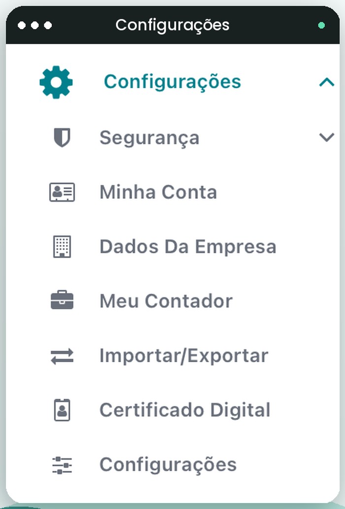 Módulo Configurações